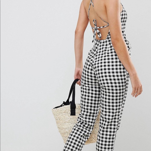 ASOS DESIGN denim jumpsuit with strappy back - Picture 2 of 4